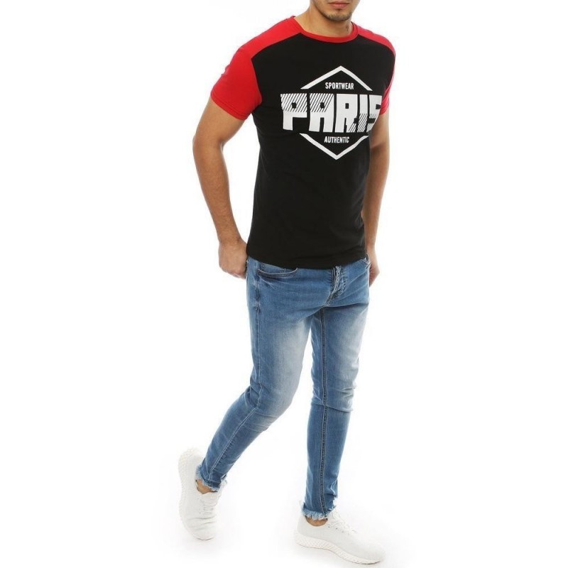 Pánske čierne tričko s potlačou RX4066