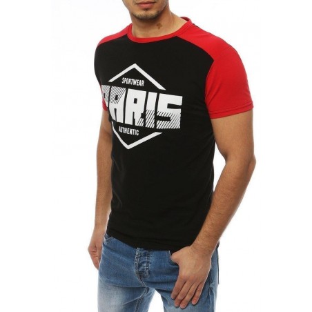 Pánske čierne tričko s potlačou RX4066