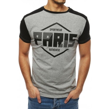 Pánske svetlosivé tričko s potlačou RX4067