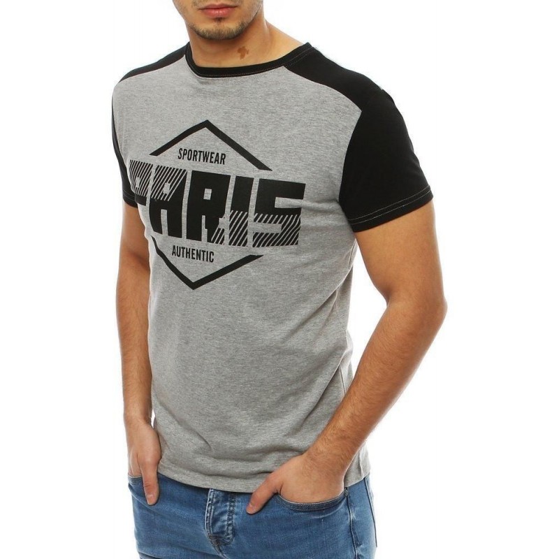 Pánske svetlosivé tričko s potlačou RX4067