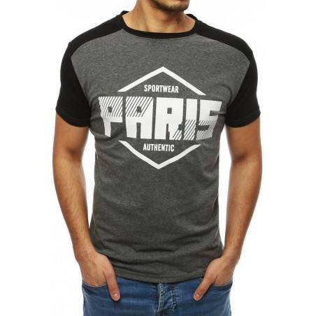 Pánske tmavosivé tričko s potlačou RX4069