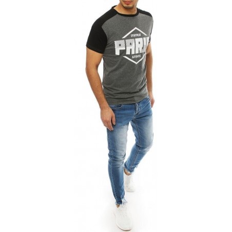 Pánske tmavosivé tričko s potlačou RX4069