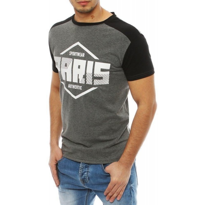 Pánske tmavosivé tričko s potlačou RX4069