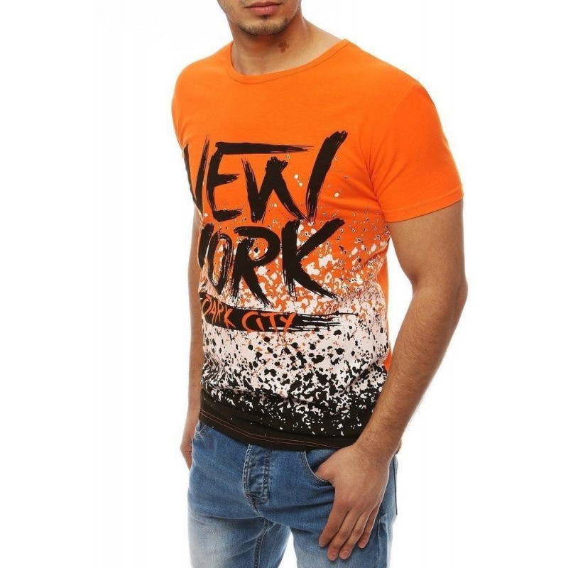 Tričko s krátkymi rukávmi pre pánov RX4076 - oranžové