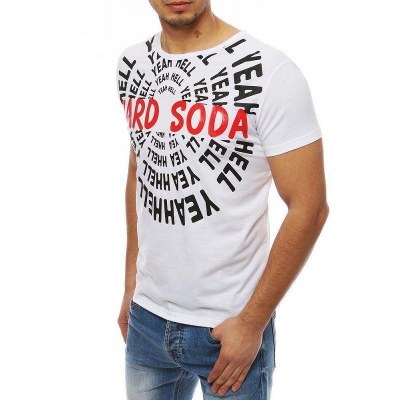 Biele pánske tričko s potlačou RX4077