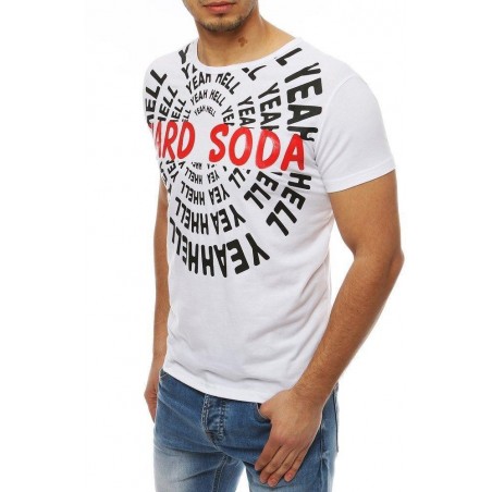 Biele pánske tričko s potlačou RX4077