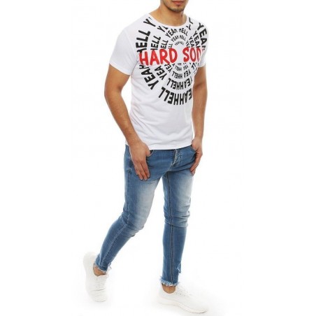 Biele pánske tričko s potlačou RX4077