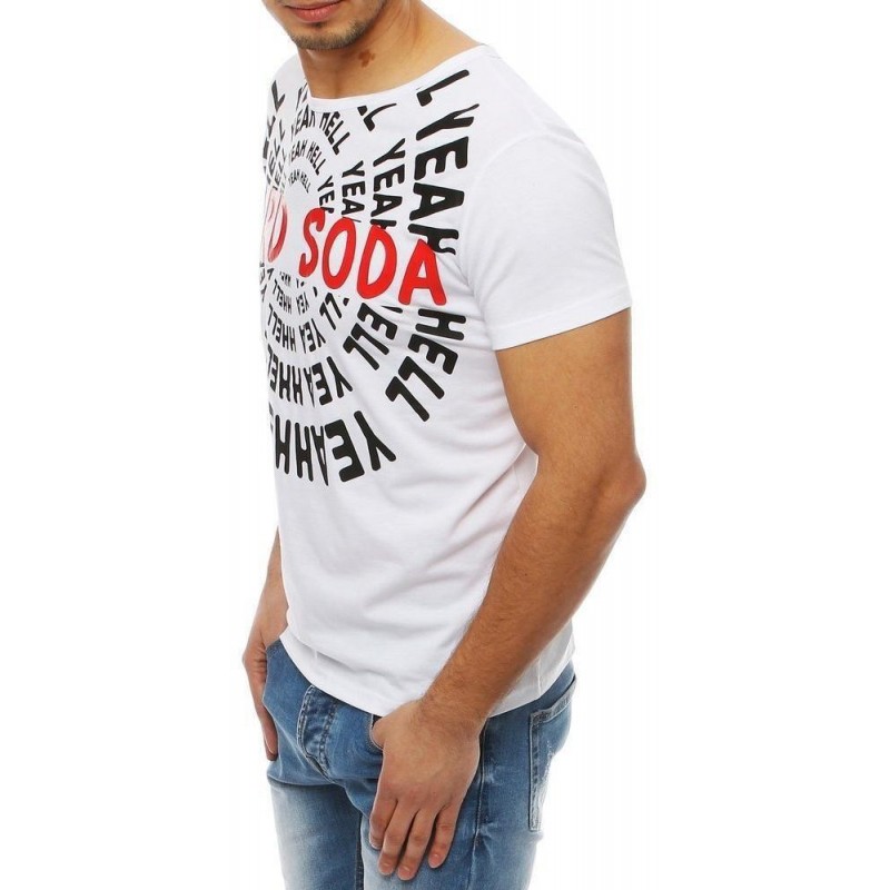 Biele pánske tričko s potlačou RX4077