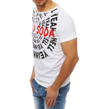 Biele pánske tričko s potlačou RX4077