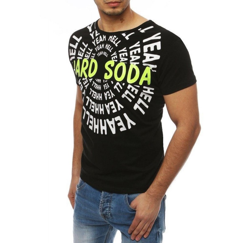 Čierne pánske tričko s potlačou RX4078