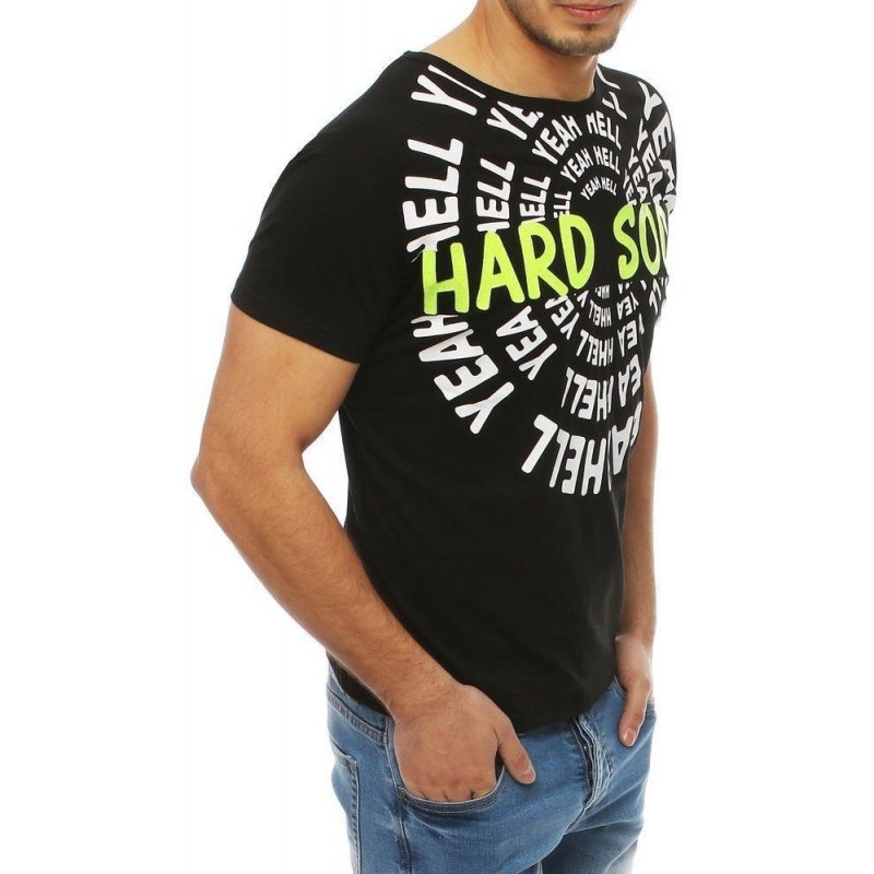 Čierne pánske tričko s potlačou RX4078