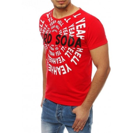 Červené pánske tričko s potlačou RX4079
