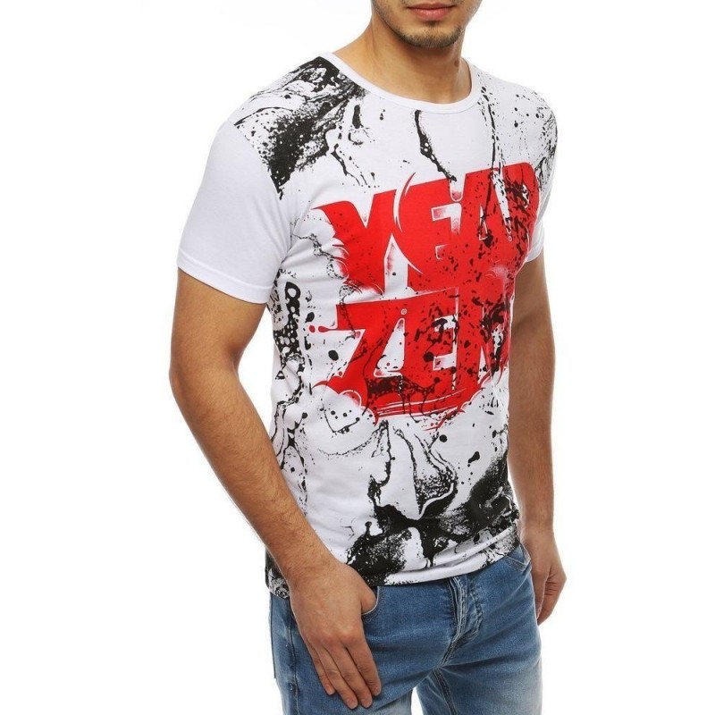 Pánske biele tričko s potlačou RX4080