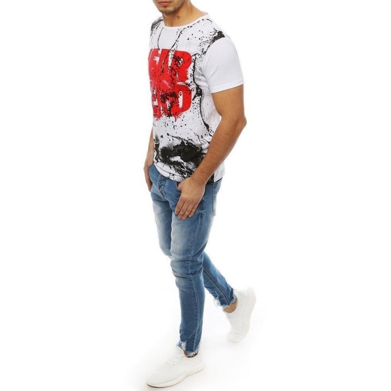 Pánske biele tričko s potlačou RX4080