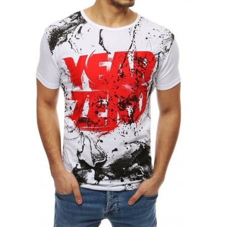 Pánske biele tričko s potlačou RX4080