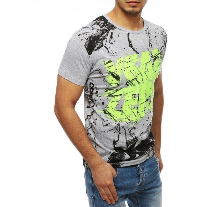 Pánske sivé tričko s potlačou RX4082