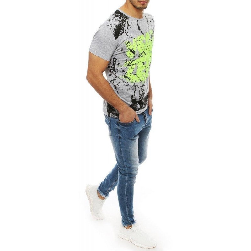 Pánske sivé tričko s potlačou RX4082