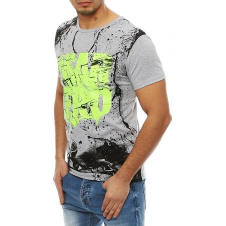 Pánske sivé tričko s potlačou RX4082