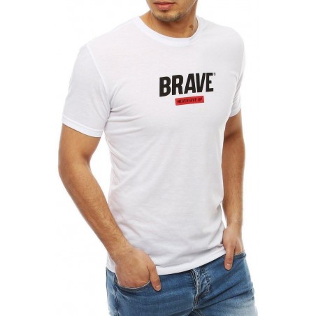 Pánske tričko s jednoduchou potlačou RX4088 - biele