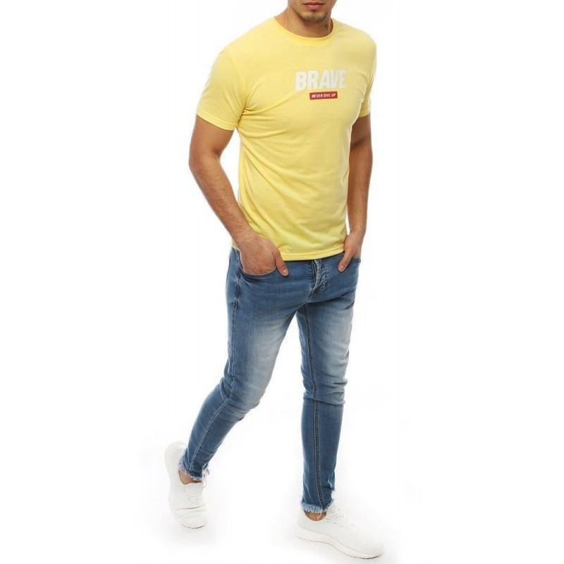 Pánske tričko s jednoduchou potlačou RX4093 - žlté