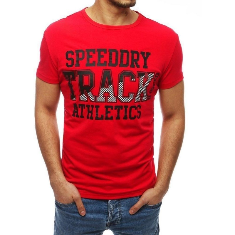 Pánske červené tričko s potlačou RX3910