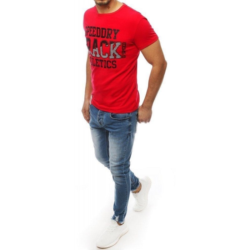 Pánske červené tričko s potlačou RX3910