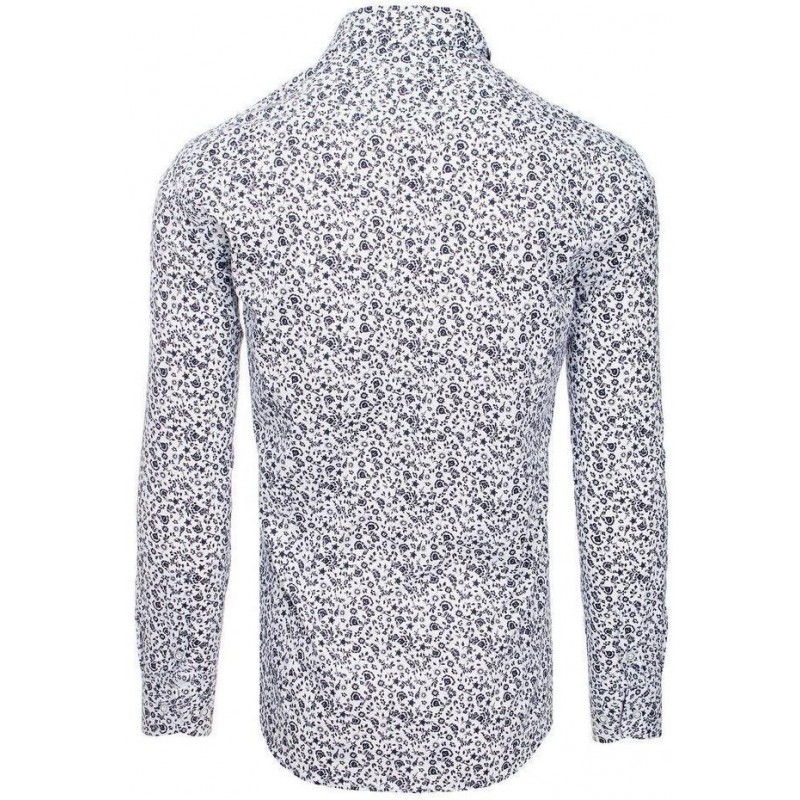 Pánska biela košeľa so vzorom PREMIUM DX1818