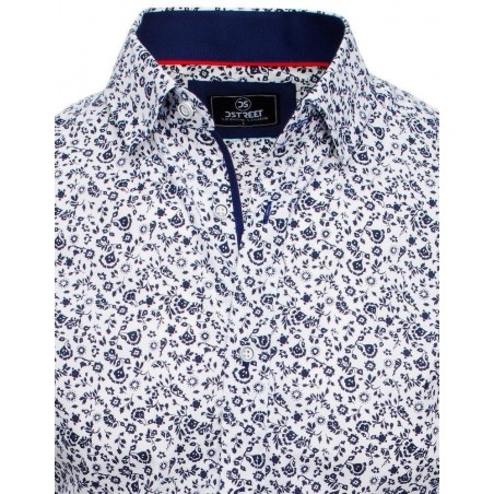 Pánska biela košeľa so vzorom PREMIUM DX1818