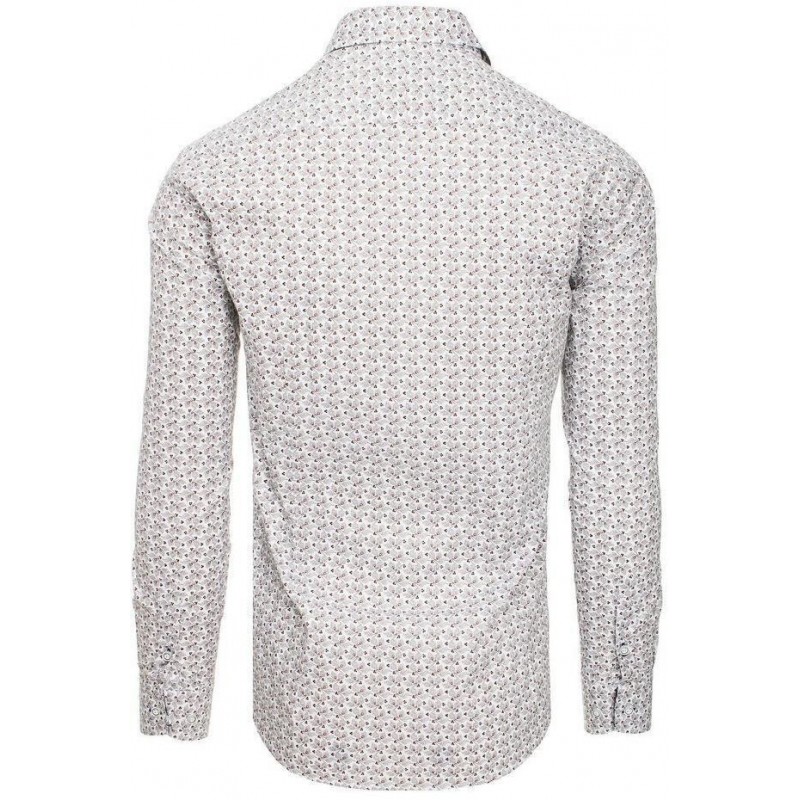 Košeľa pánska s dlhým rukávom PREMIUM DX1822 - biela