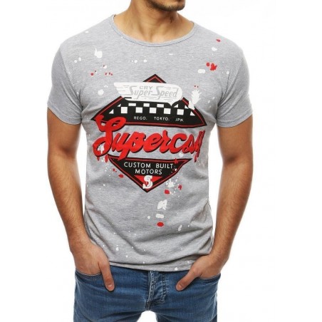 Sivé tričko s potlačou pre pánov RX3975