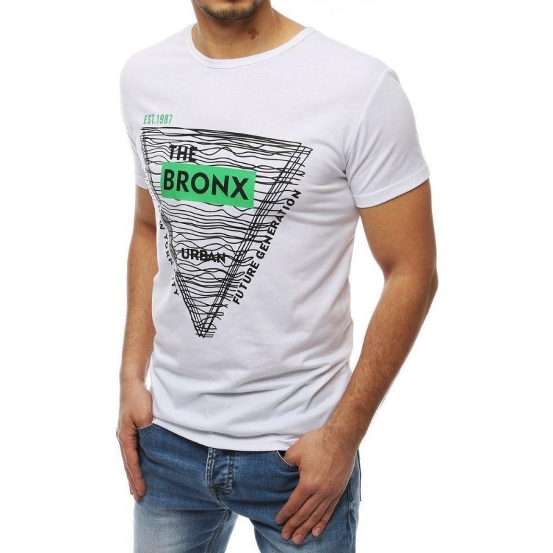 Biele pánske tričko s potlačou RX3992