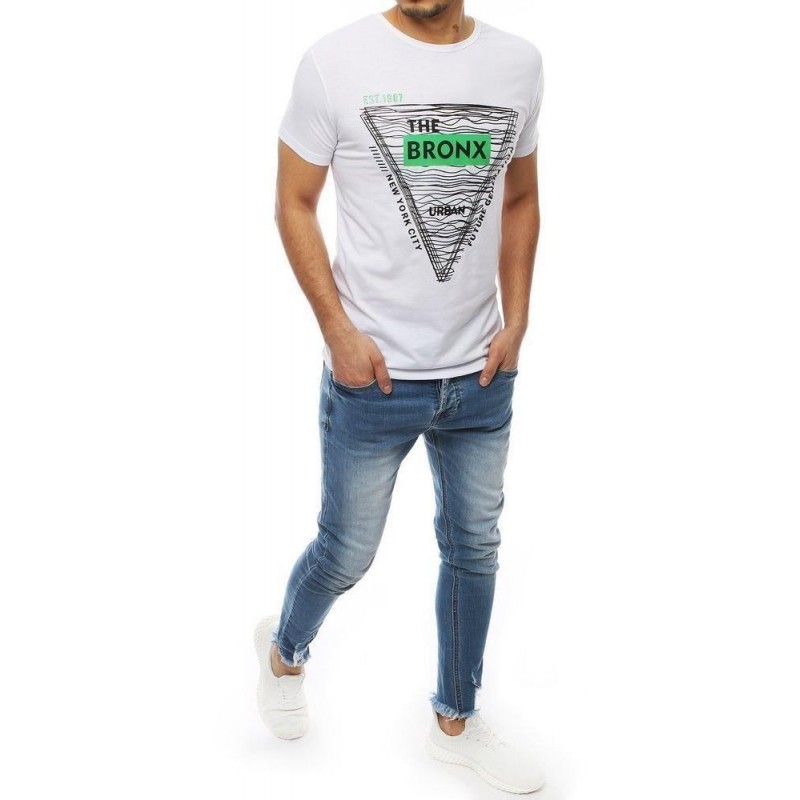 Biele pánske tričko s potlačou RX3992