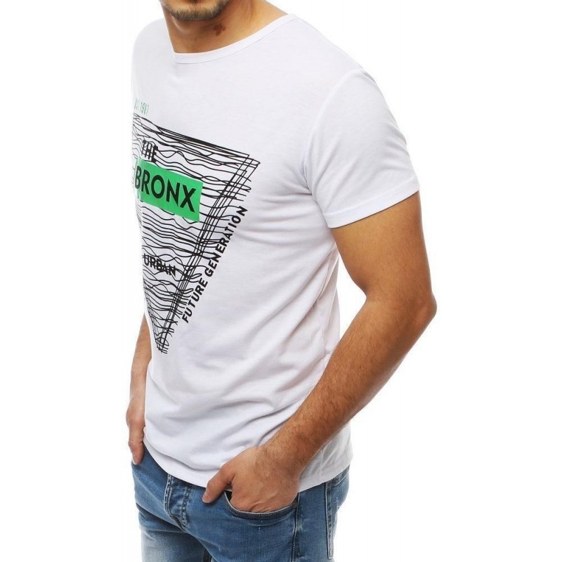 Biele pánske tričko s potlačou RX3992