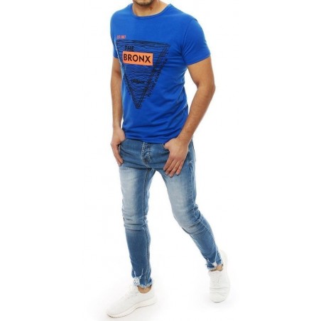 Modré pánske tričko s potlačou RX3993