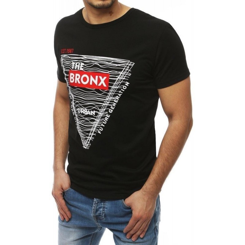 Čierne pánske tričko s potlačou RX3994