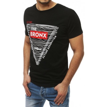 Čierne pánske tričko s potlačou RX3994