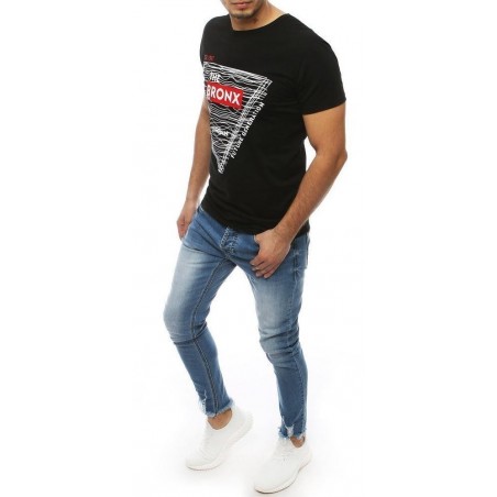Čierne pánske tričko s potlačou RX3994