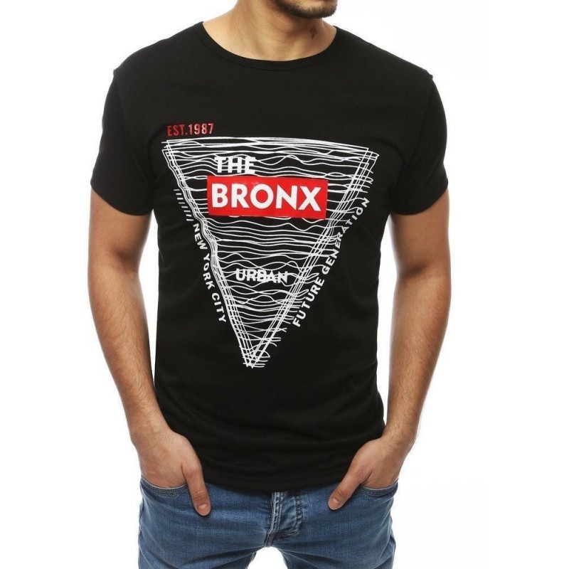 Čierne pánske tričko s potlačou RX3994