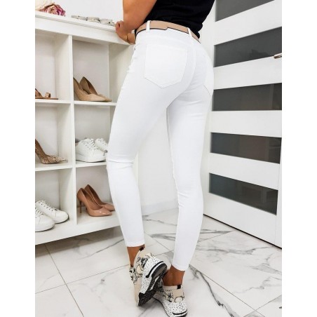 Biele dámske džínsy Skinny Fit UY0313