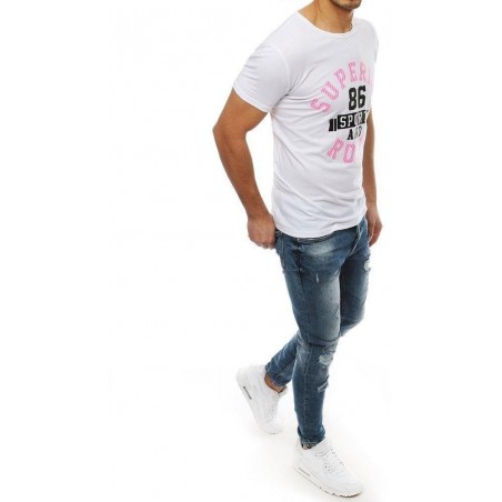 Pánske tričko s krátkym rukávom RX4007 - biele
