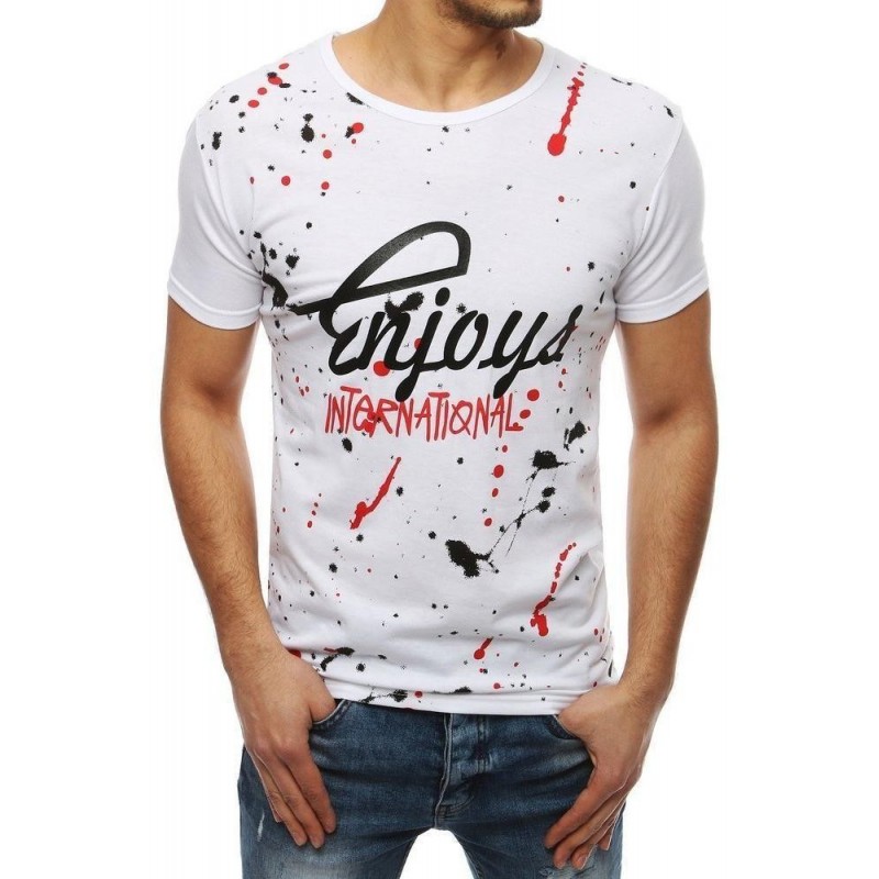 Biele tričko pre pánov s potlačou RX4042