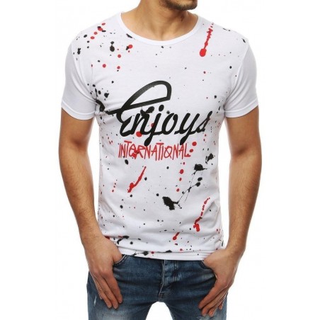 Biele tričko pre pánov s potlačou RX4042