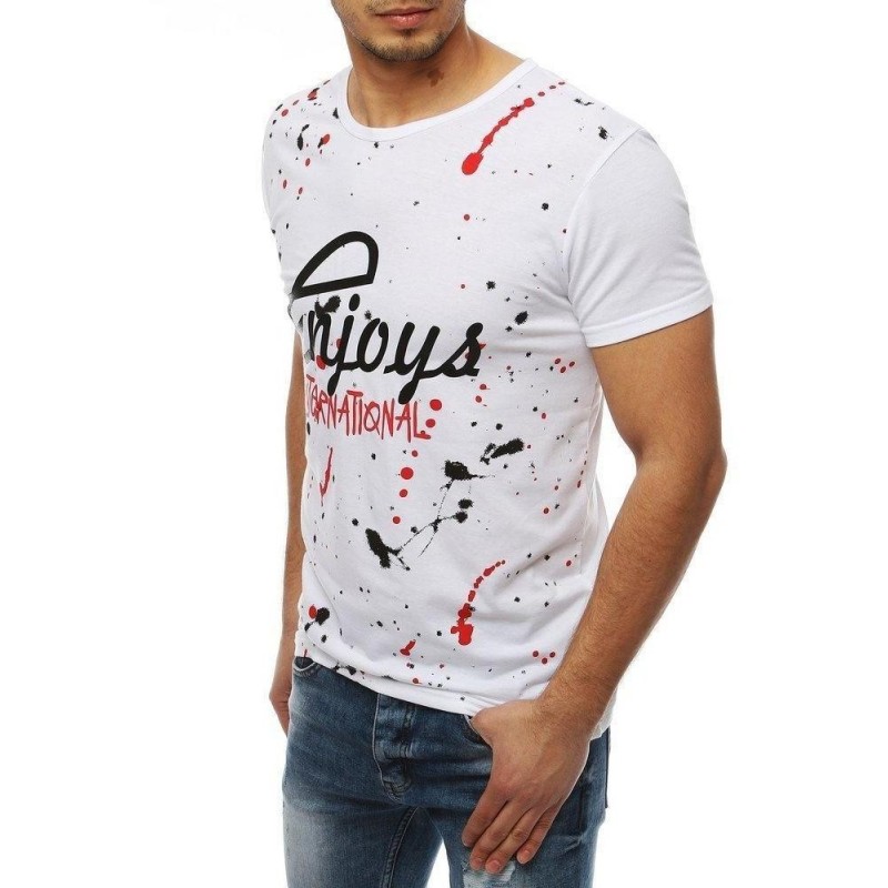 Biele tričko pre pánov s potlačou RX4042