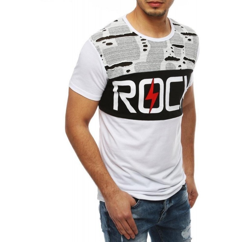 Pánske biele tričko s potlačou RX4047