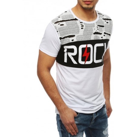 Pánske biele tričko s potlačou RX4047