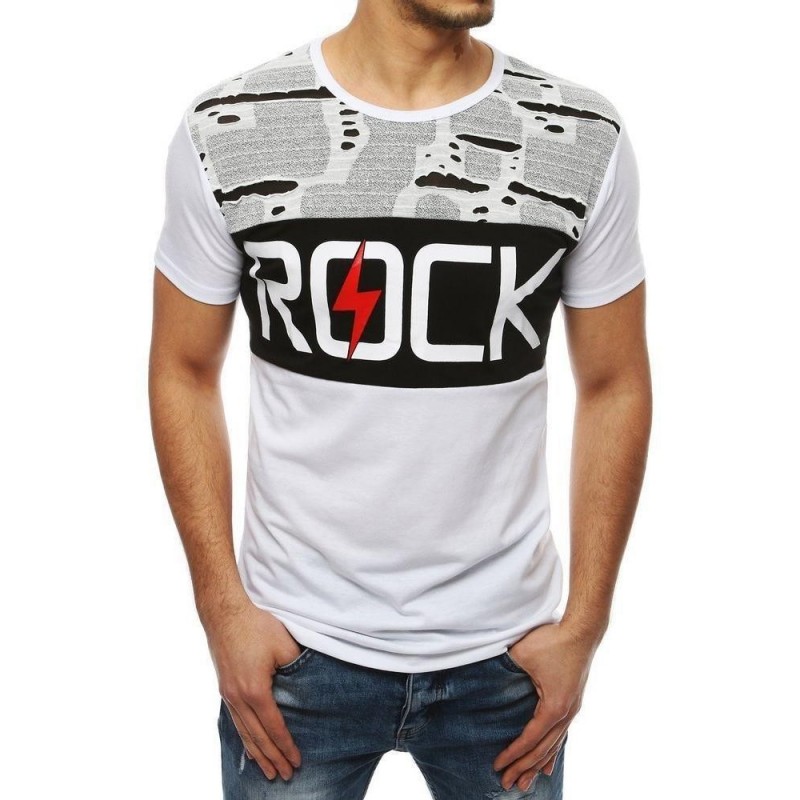 Pánske biele tričko s potlačou RX4047