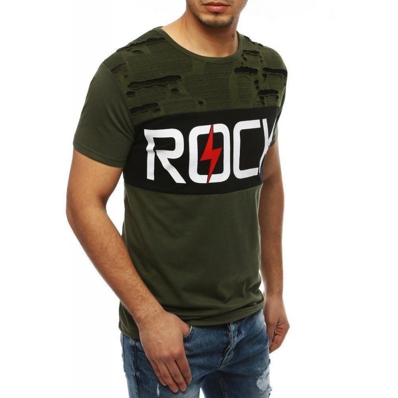 Pánske zelené tričko s potlačou RX4048