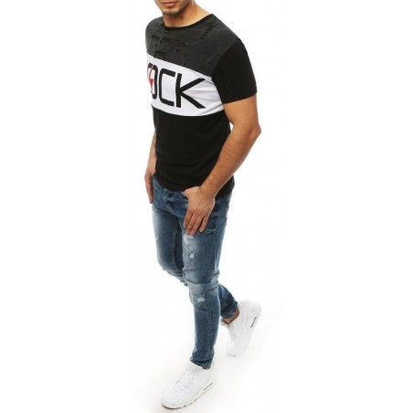 Pánske čierne tričko s potlačou RX4049