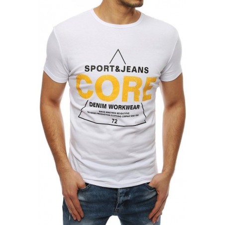 Biele pánske tričko s potlačou RX4050