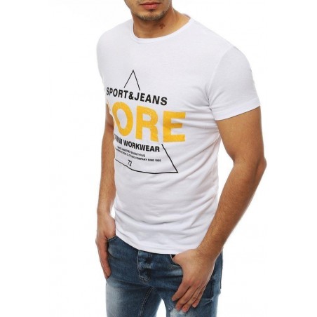 Biele pánske tričko s potlačou RX4050